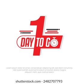 Countdown Vector Design - 1 Day Left Design Concept Typography