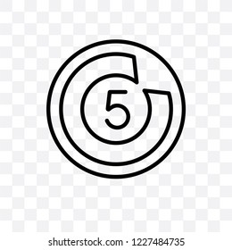 Countdown vector linear icon isolated on transparent background, Countdown transparency concept can be used for web and mobile