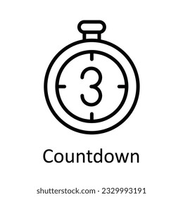 Countdown Vector  outline Icon Design illustration. Online streaming Symbol on White background EPS 10 File