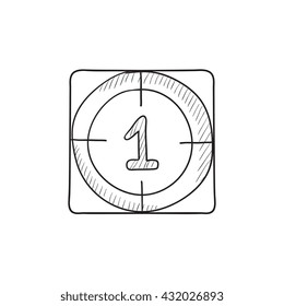 Countdown vector sketch icon isolated on background. Hand drawn Countdown icon. Countdown sketch icon for infographic, website or app.