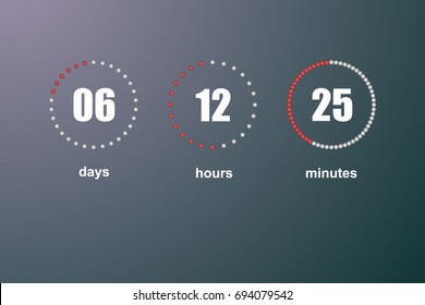 Countdown vector template digital clock timer background for coming soon