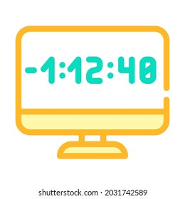 Countdown Video Conference Color Icon Vector. Countdown Video Conference Sign. Isolated Symbol Illustration