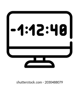 Countdown Video Conference Line Icon Vector. Countdown Video Conference Sign. Isolated Contour Symbol Black Illustration