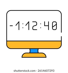countdown video conference line icon vector. countdown video conference sign. isolated symbol illustration