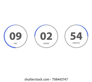 Countdown web site. Digital clock timer background. Timer before the end of the promotion