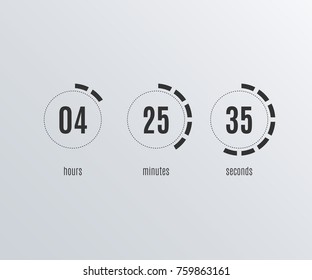 Countdown Web Site flat template. Digital Clock timer background. Coming soon or under construction design. Vector Illustration.