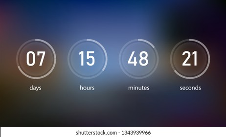 Countdown Web Site Vector Flat Template Digital Clock Timer Background For Coming Soon Or Under Construction Design