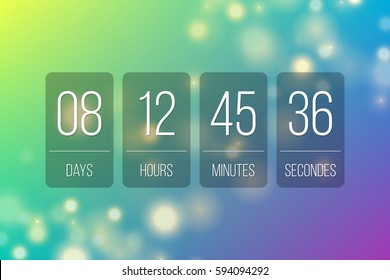 Countdown-Website Vektor-flache Vorlage Flip-Style-Timer-Hintergrund für kommende oder im Bau transparente Design