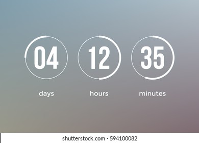 Countdown web site vector flat template digital clock timer background for coming soon or under construction design