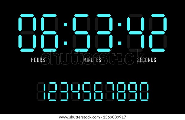 Countdown website vector flat template\
digital clock timer background. Countdown timer. Clock counter.\
Digital scoreboard. Vector\
illustration.