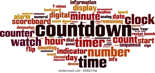 Countdown word cloud concept. Vector illustration