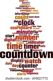 Countdown word cloud concept. Vector illustration