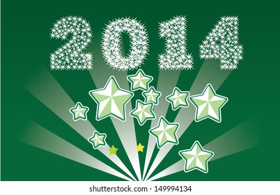 counter 2014 year explosion background with many stars