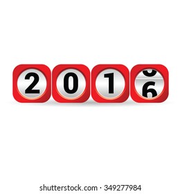 counter 2016 red vector illustration