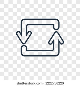 Counter Arrow concept vector linear icon isolated on transparent background, Counter Arrow concept transparency concept in outline style