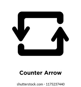 Counter Arrow icon vector isolated on white background, logo concept of Counter Arrow sign on transparent background, filled black symbol