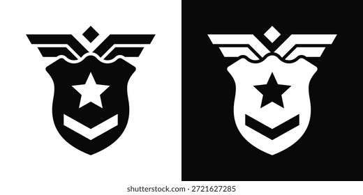 Symbol für Gegenangriff, weißer und schwarzer Hintergrundstil