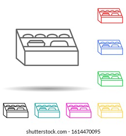 counter with baked multi color style icon. Simple thin line, outline vector of mall shopping center icons for ui and ux, website or mobile application