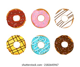 Counter in a bakery store. Variety of bread, french baguette on the shelves, croissant, bagel, pretzel, pastry in showcase, confectionery. Flat vector illustration isolated on white background.