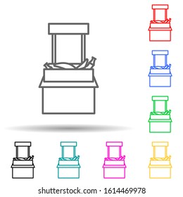 counter with bananas multi color style icon. Simple thin line, outline vector of mall shopping center icons for ui and ux, website or mobile application