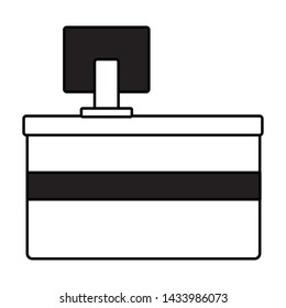 counter bar computer store on white background vector illustration