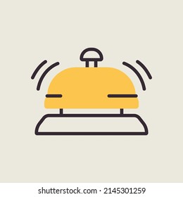 Counter bell, hotel, service vector isolated icon. Graph symbol for travel and tourism web site and apps design, logo, app, UI