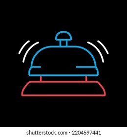 Counter bell, hotel, service vector isolated on black background icon. Graph symbol for travel and tourism web site and apps design, logo, app, UI