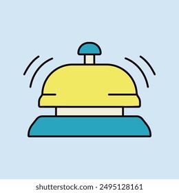 Counter bell, hotel, service vector isolated icon. Graph symbol for travel and tourism web site and apps design, logo, app, UI