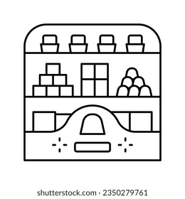 counter candy shop line icon vector. counter candy shop sign. isolated contour symbol black illustration