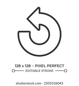 Counter clockwise arrow linear icon. Representing reversal, undo actions or backward processes. Restore system. Thin line illustration. Contour symbol. Vector outline drawing. Editable stroke