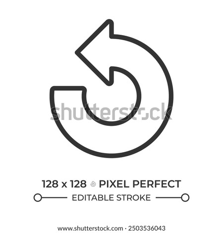 Counter clockwise arrow linear icon. Representing reversal, undo actions or backward processes. Restore system. Thin line illustration. Contour symbol. Vector outline drawing. Editable stroke