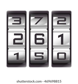 counter count down number result mechanic device vector  isolated and flat illustration
