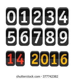 Counter with digits set. Flat design