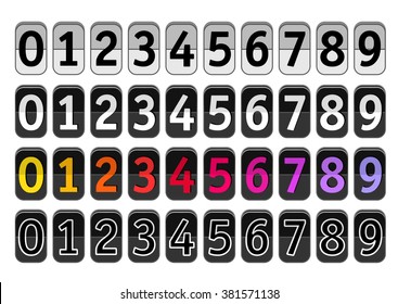 Counter with digits set. Flat design