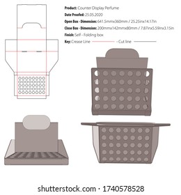 Counter Display Perfume packaging design template selflock die cut - vector