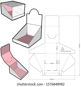 Counter display stand and Die-cut Pattern. The .eps file is full scale and fully functional. Prepared for real cardboard production.