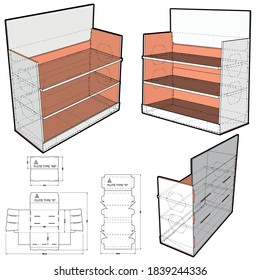 Counter display stand and Die-cut Pattern