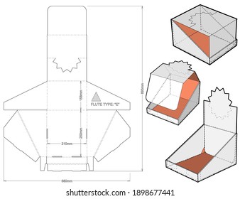 Counter display stand and Die-cut Pattern.  Ease of assembly, no need for glue. The .eps file is full scale and fully functional. Prepared for real cardboard production.