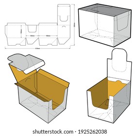 Counter display stand and Die-cut Pattern. The .eps file is full scale and fully functional. Prepared for real cardboard production. The .eps file is full scale and fully functional.