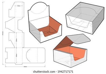 Counter display stand and Die-cut Pattern. The .eps file is full scale and fully functional. Prepared for real cardboard production. The .eps file is full scale and fully functional.