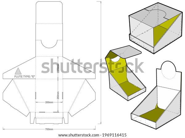 Counter Display Stand Diecut Pattern File Stock Vector (Royalty Free ...