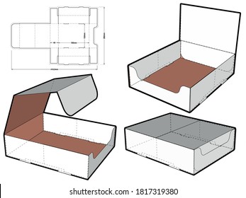 Counter display stand  (Internal measurement 15x12x4 cm) and Die-cut Pattern. The .eps file is full scale and fully functional. Prepared for real cardboard production.