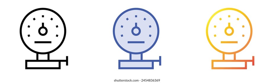 counter icon. Linear, Blue Fill and Gradient Style Design Isolated On White Background
