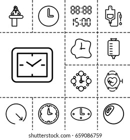Counter icon. set of 13 outline countericons such as airport desk, drop counter, heartbeat watch, wall clock, digital time