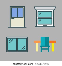 counter icon set. vector set about table and window icons set.
