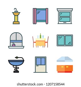 counter icon set. vector set about table, window, pharmacy and extractor hood icons set.