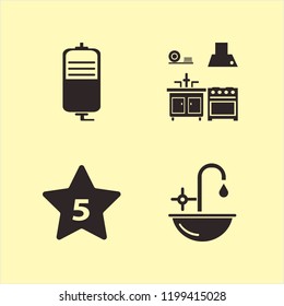 counter icon. counter vector icons set hotel five stars, kitchen, sink and drop counter