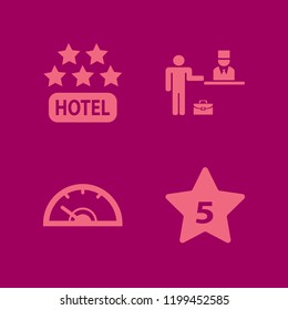 counter icon. counter vector icons set speedometer, check in hotel and hotel five stars