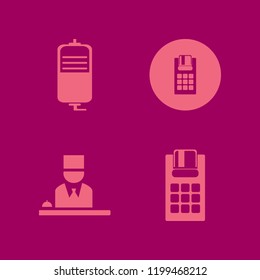 counter icon. counter vector icons set pos terminal, hotel reception and drop counter