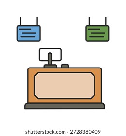 Icono de contador con fondo blanco Vector ilustración de stock